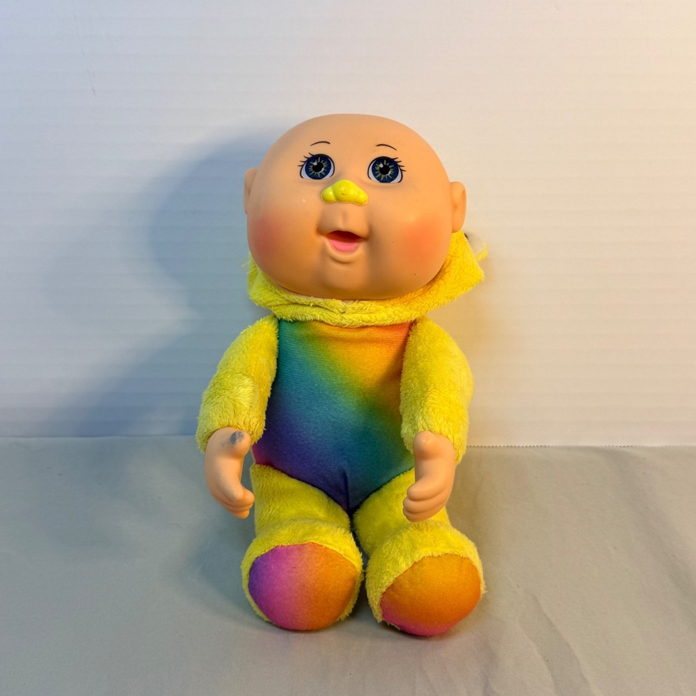 Cabbage Patch Kids Cuties Yellow Frog Rainbow Plush Doll 9 Inch Blue Eyes